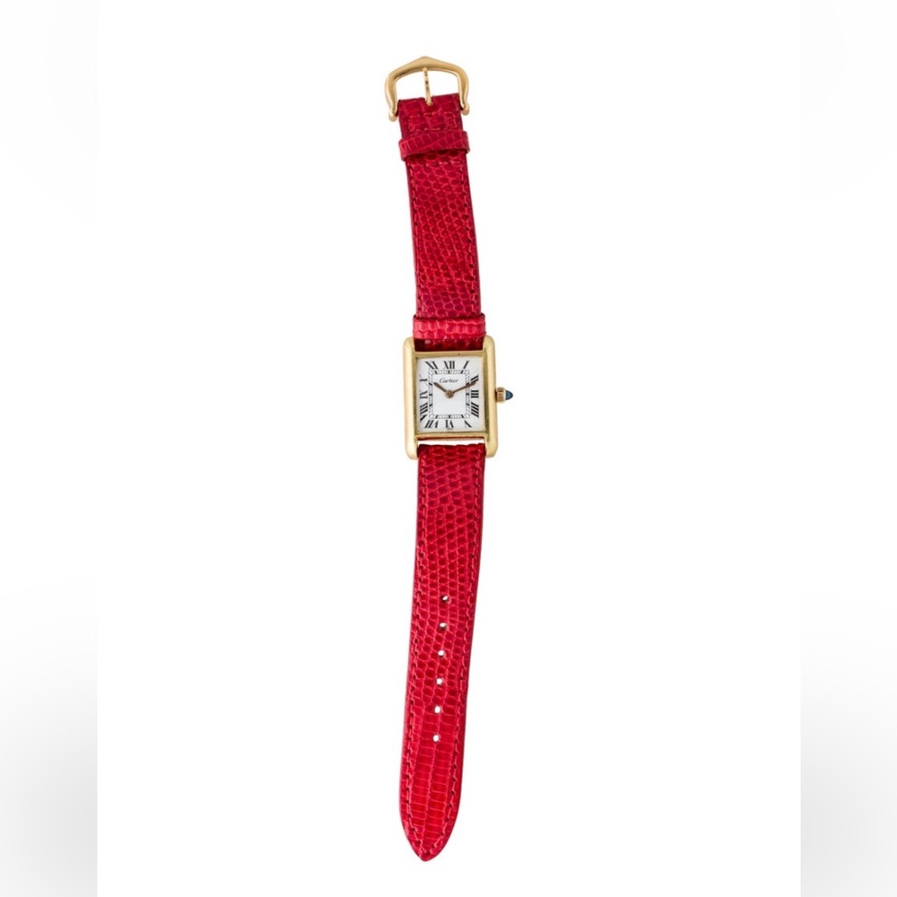 Cartier Vintage Red Leather Tank STRAP ONLY